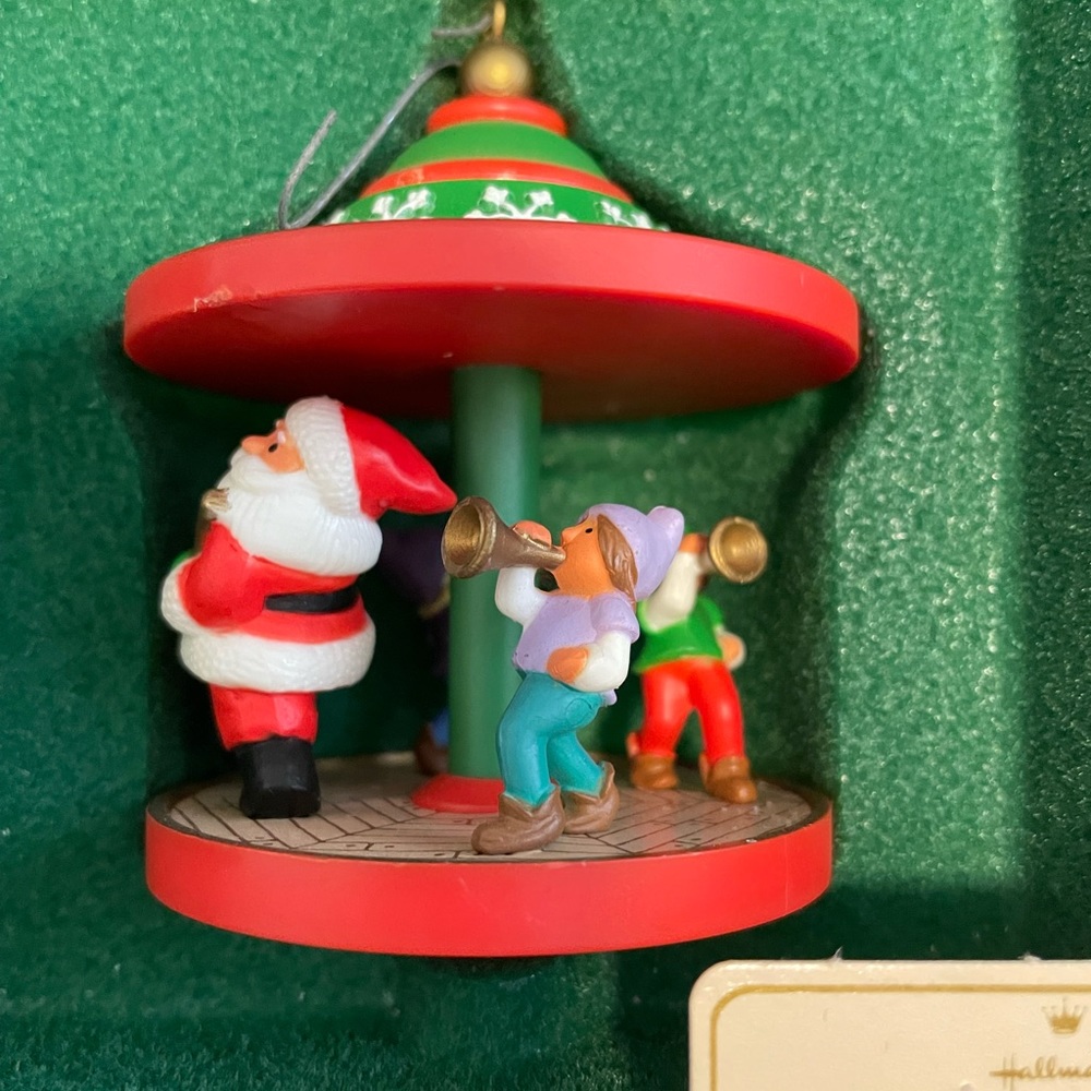 Vintage hallmark Christmas ornament Santa and his elves
